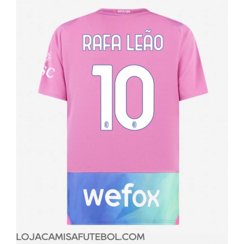 Camisa de Futebol AC Milan Rafael Leao #10 Equipamento Alternativo 2023-24 Manga Curta